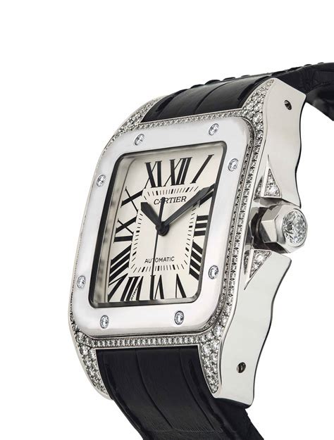 cartier silver and gold watch|cartier white gold diamond watch.